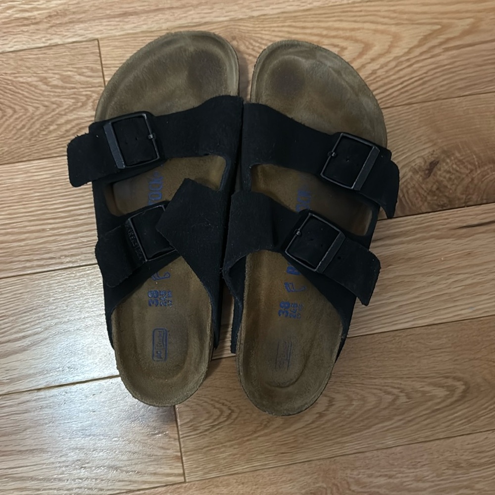 Birkenstock Arizona in black suede 38